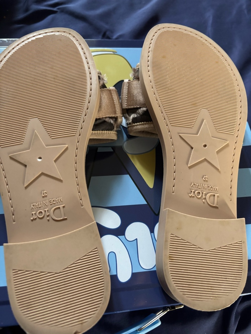 Dior Beige Logo Slide Sandals - Picture 2 of 8